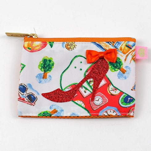 ポーチ TUNIC タフタ転写プリント TUNICヒールメッシュポーチ M 白 17423-A